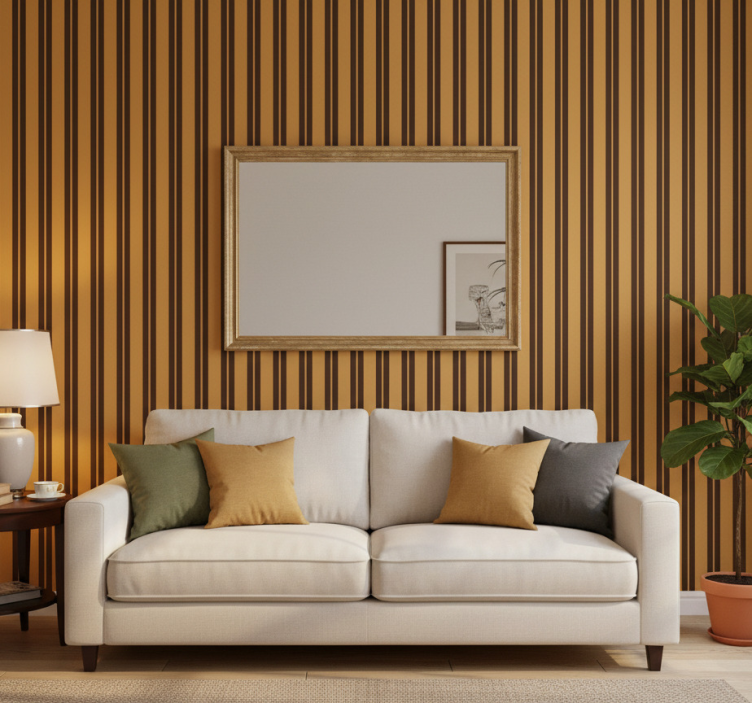 Modern wallpaper vintage striped design - TenStickers