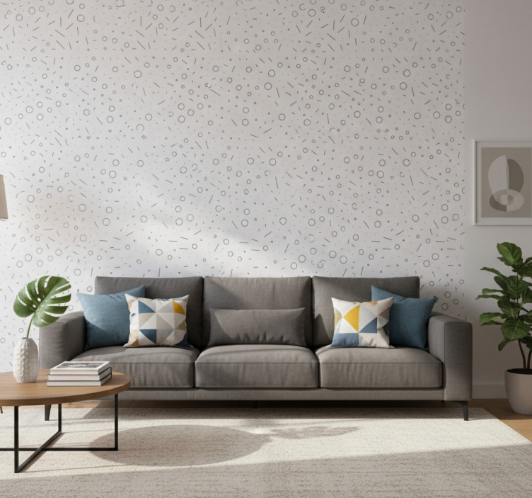 Modern wallpaper with abstract circular design - TenStickers