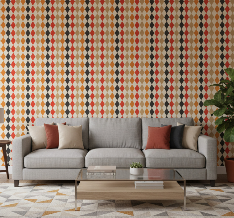 Modern wallpaper with diamond shape design - TenStickers
