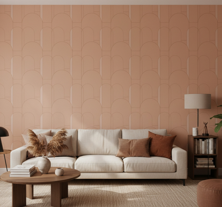 Modern wallpaper with geometric curves design - TenStickers