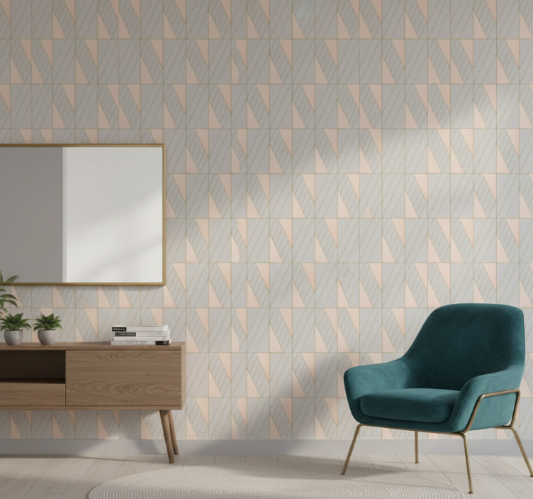 Modern wallpaper with geometric patterned lines - TenStickers