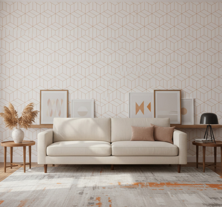 Modern wallpaper with unique octagon patterns - TenStickers