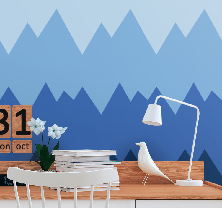 Mountain Peaks Pattern geometric wallpaper - TenStickers