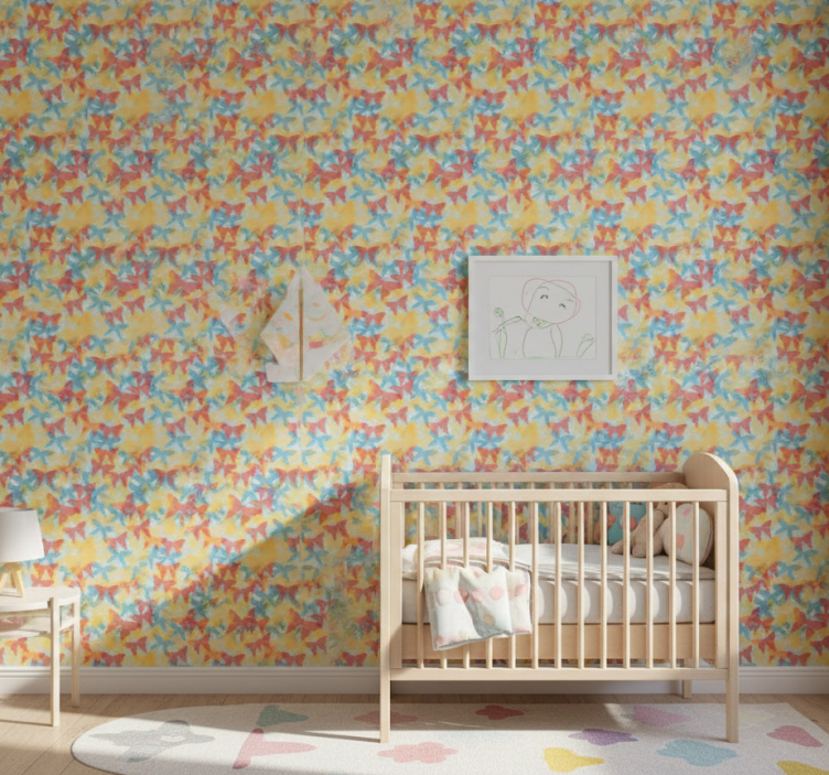 Multicolor flying butterfly wallpaper - TenStickers