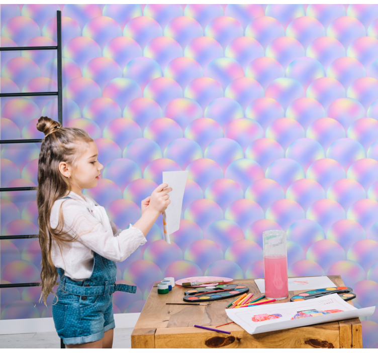 Multicolor mermaid scales children wallpaper - TenStickers
