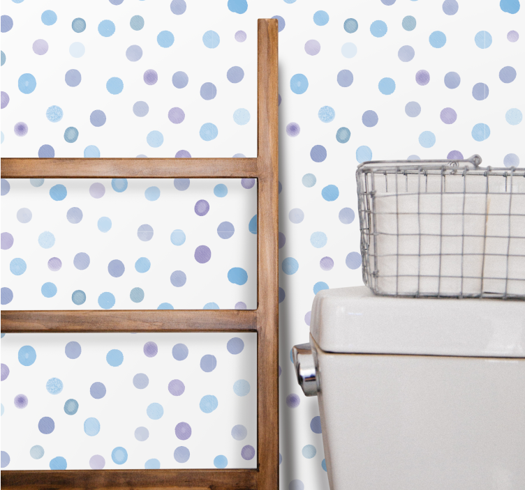 Blue dots pattern polka dot wallpaper - TenStickers