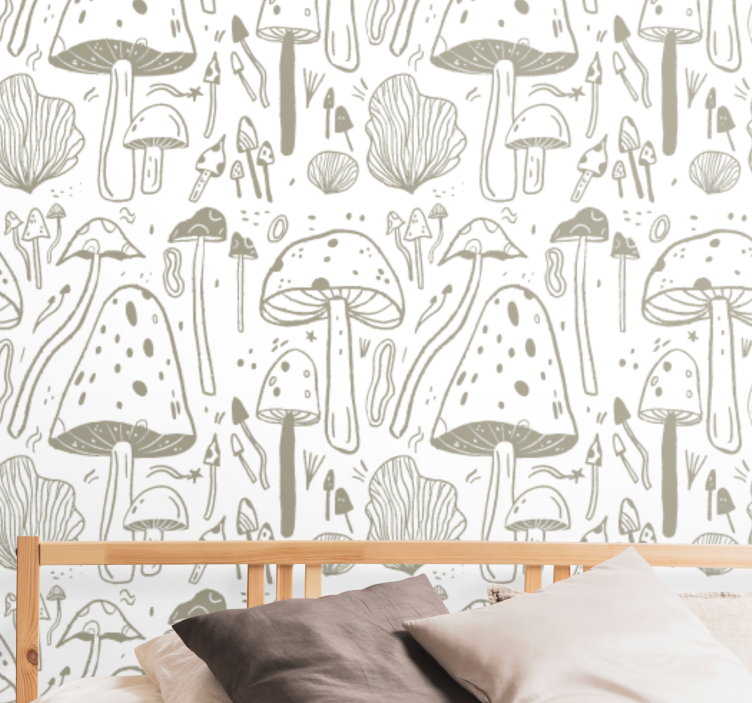 Mushroom Illustrations art wallpaper - TenStickers