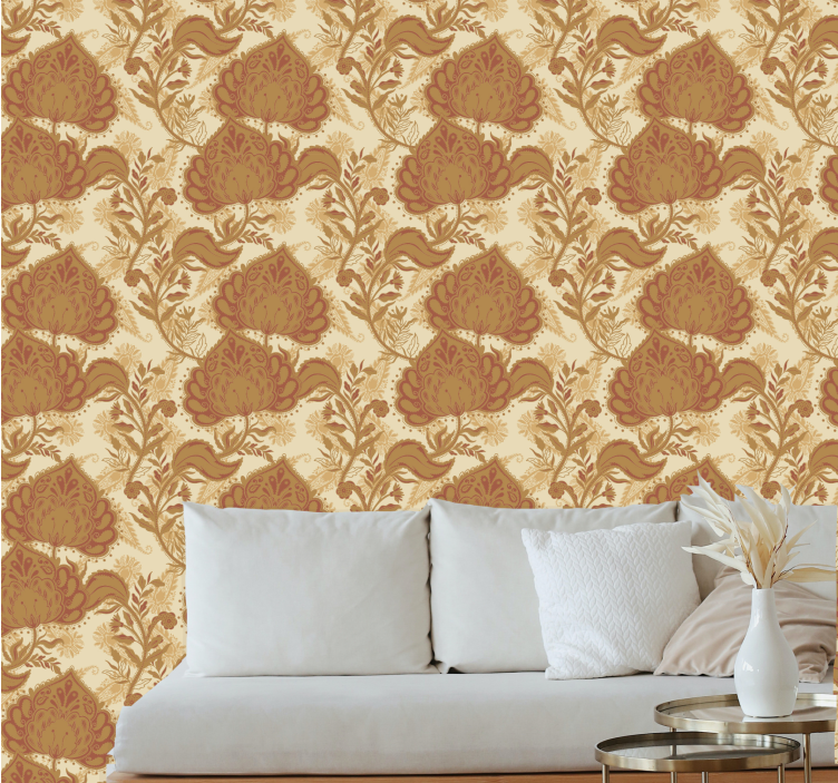Nature Inspired Design ornamental flower wallpaper - TenStickers