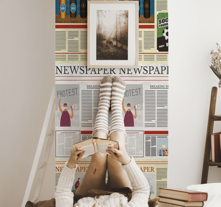 Newspaper Collage alphabet wallpaper - TenStickers