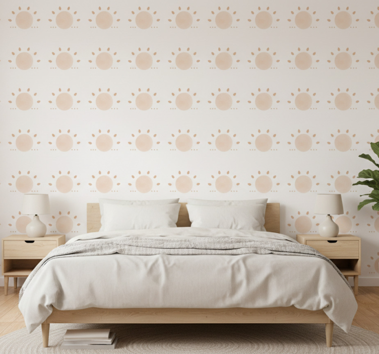 Nordic wallpaper abstract minimal sun - TenStickers