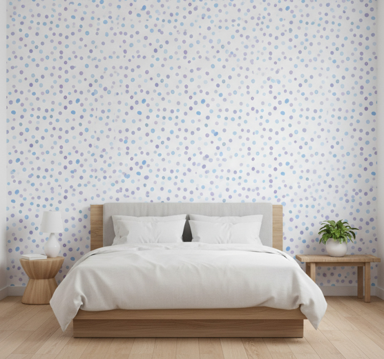 Nordic wallpaper colorful painted dots - TenStickers