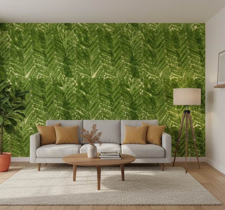 Nordic wallpaper green fern plant design - TenStickers