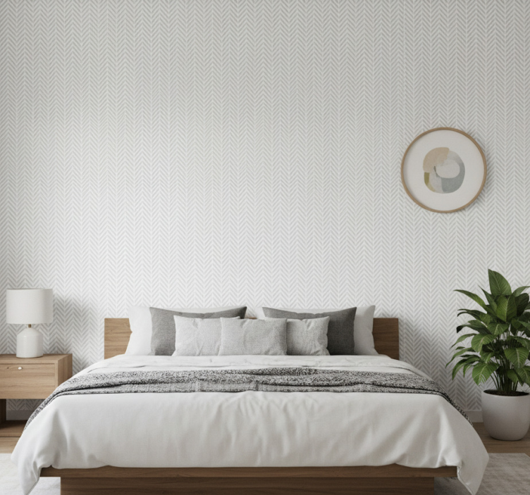 Nordic wallpaper grey abstract zigzag lines - TenStickers