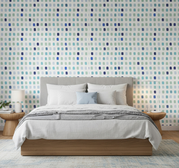 Nordic wallpaper in various shades of blue - TenStickers