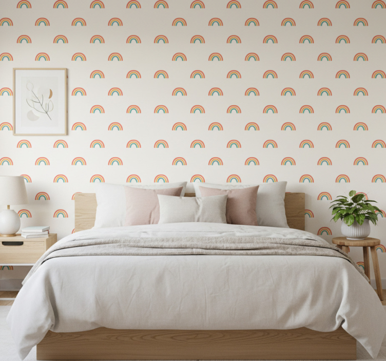 Nordic wallpaper in vibrant cascading rainbows - TenStickers