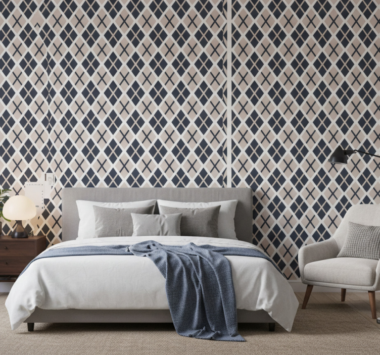 Nordic wallpaper rhombus pattern - TenStickers