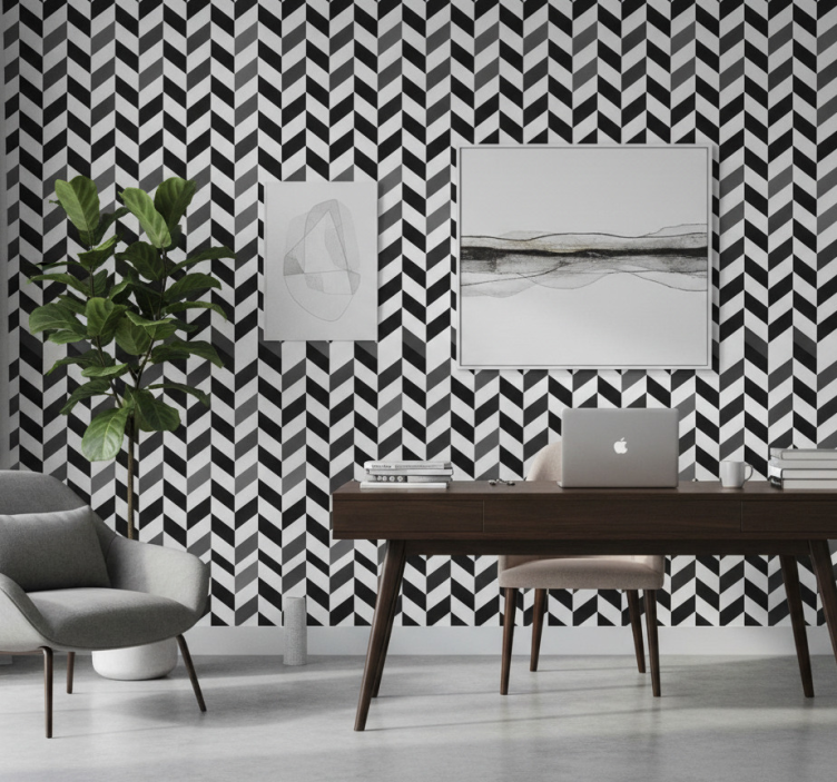 Office wallpaper chevron contrast - TenStickers