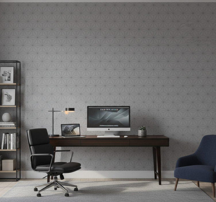 Office wallpaper grey concrete triangles - TenStickers