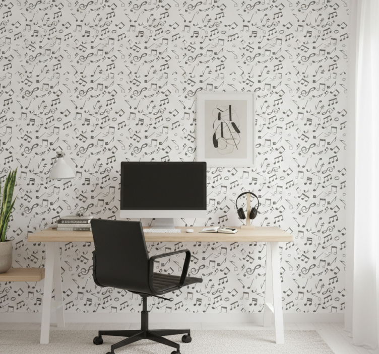 Office wallpaper music notes design - TenStickers