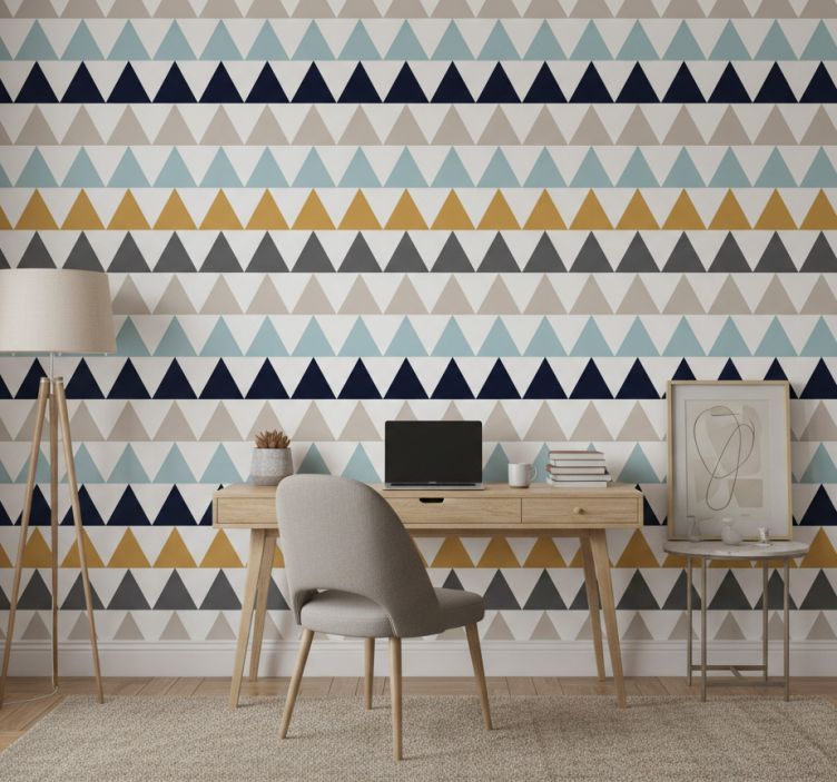 Office wallpaper sober nordic triangles - TenStickers