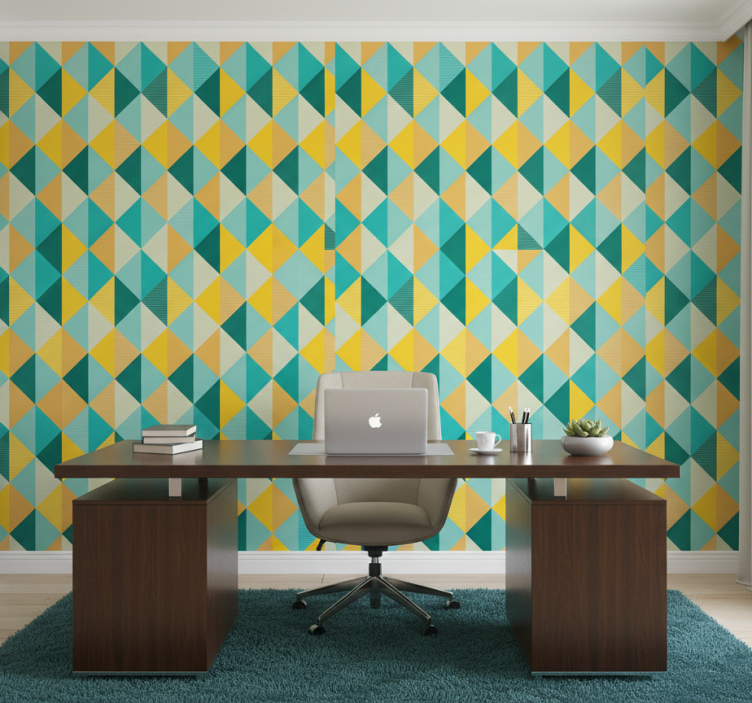 Office wallpaper story of triangles - TenStickers