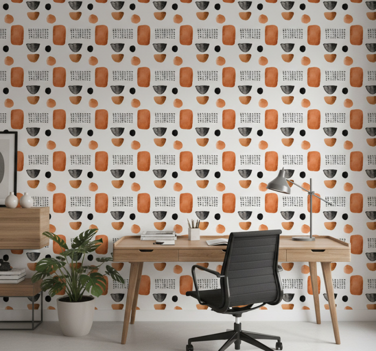 Office wallpaper with minimalist geometric shapes - TenStickers