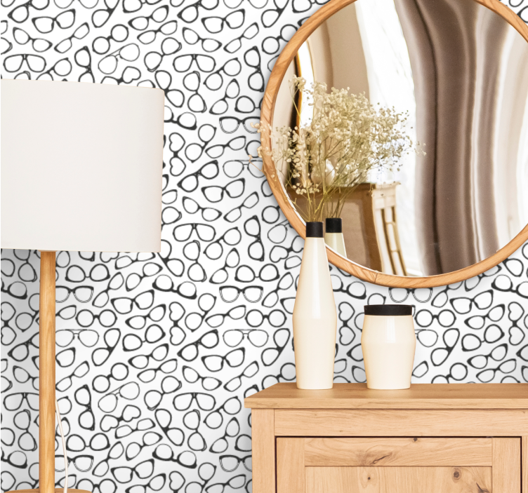 Glasses Pattern geometric wallpaper - TenStickers