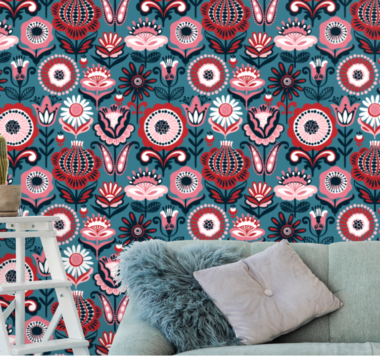 Ornamental blooms ornamental flower wallpaper - TenStickers