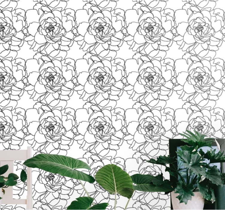 Ornamental flower wallpaper elegant flower bloom - TenStickers