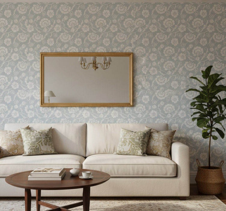 Ornamental flower wallpaper granny chic floral print - TenStickers