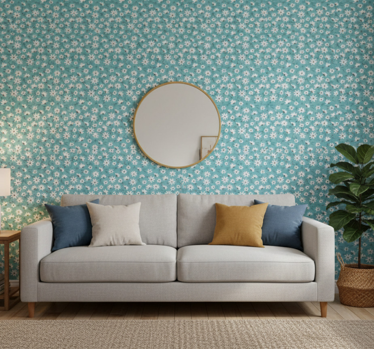 Ornamental flower wallpaper granny chic flowers - TenStickers