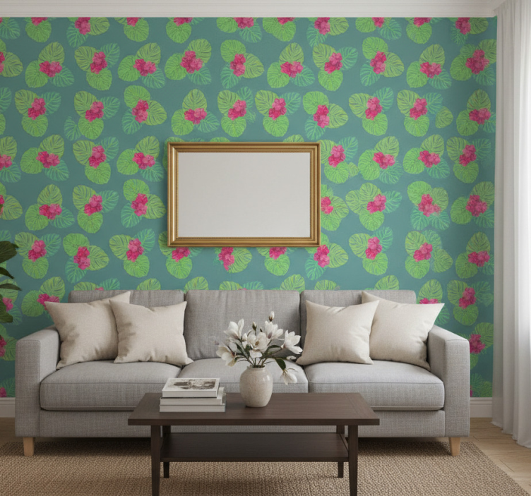 Ornamental flower wallpaper magnolia flower on water - TenStickers