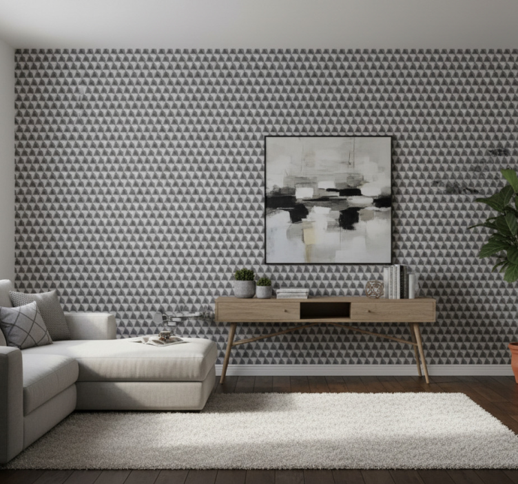 3d wallpaper grey cubes pattern - TenStickers