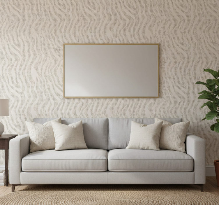 Living room wallpaper abstract wave pattern - TenStickers