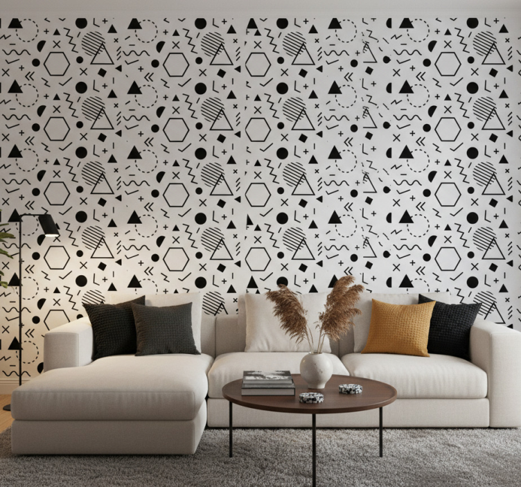 Ornamental wallpaper in striking abstract designs - TenStickers