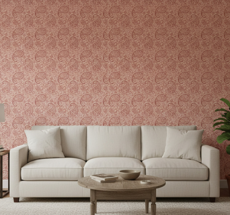 Living room wallpaper paisley elegant design - TenStickers