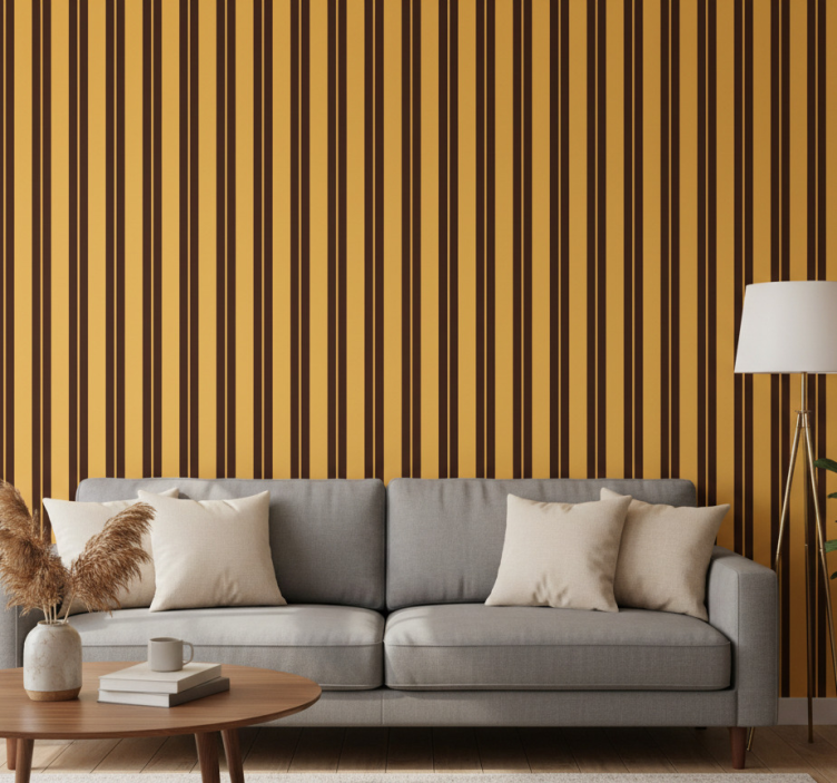 Ornamental wallpaper with vintage striped pattern - TenStickers