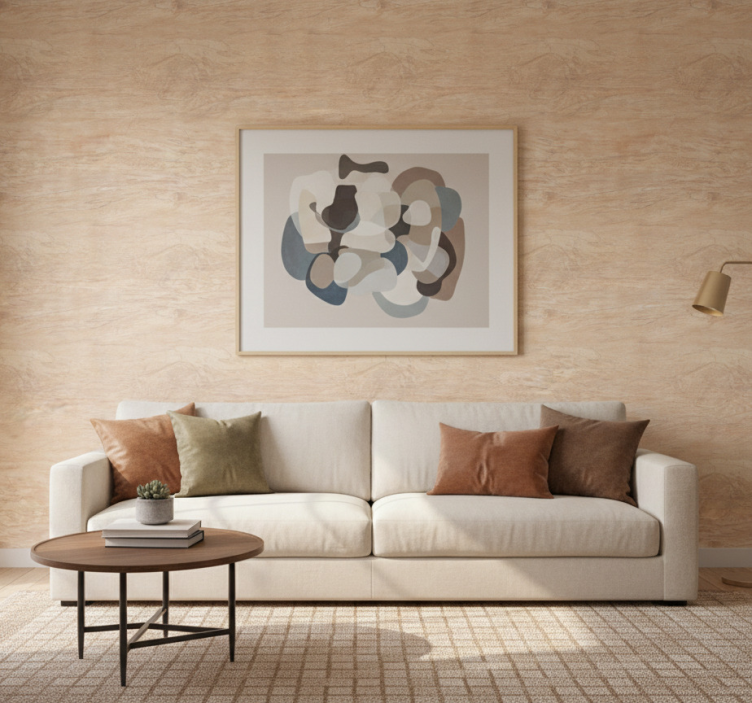 Living room wallpaper with a light and graceful effect - TenStickers