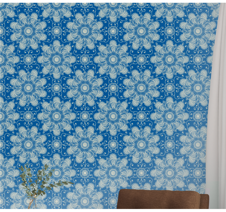 Ornate Blossoms ornamental flower wallpaper - TenStickers