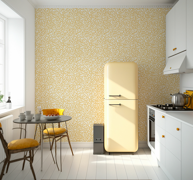 Ornate Flourishes ornamental flower wallpaper - TenStickers