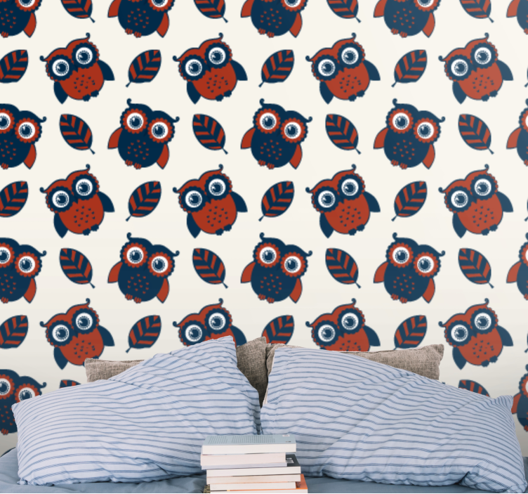 Owl Pattern Design animal wallpaper - TenStickers