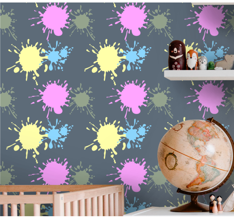 Paint Splatter modern wallpaper - TenStickers