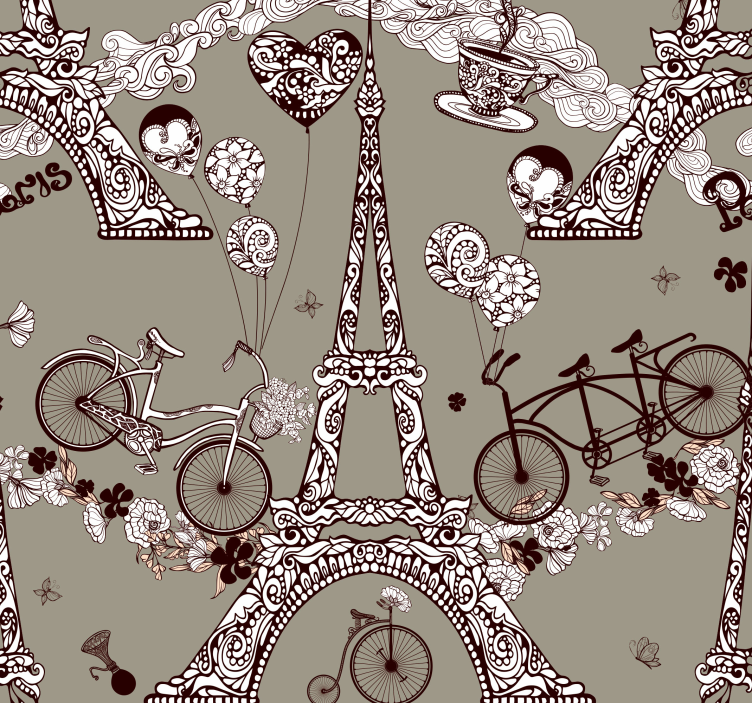 Parisian Vignettes city wallpaper - TenStickers