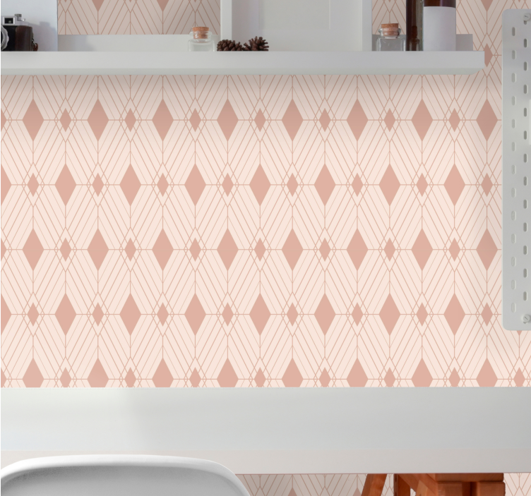 Pastel deco diamons geometric wallpaper - TenStickers