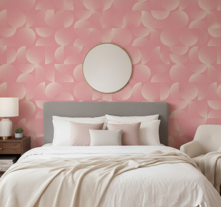 Pastel half circles bedroom wallpaper - TenStickers