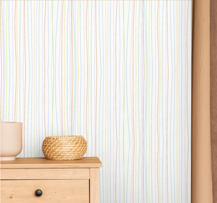 Pastel Stripe Serenity horizontal striped wallpaper - TenStickers