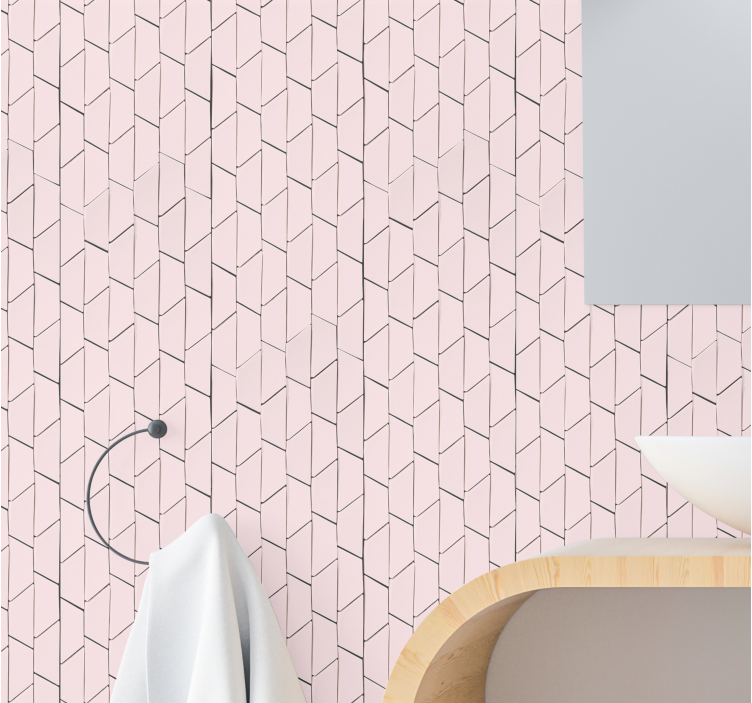 Pink wallpaper with a pink textured motif - TenStickers