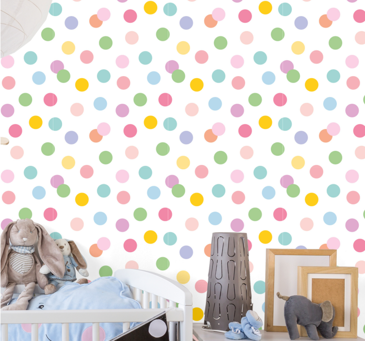 Playful Dot Pattern polka dot wallpaper - TenStickers