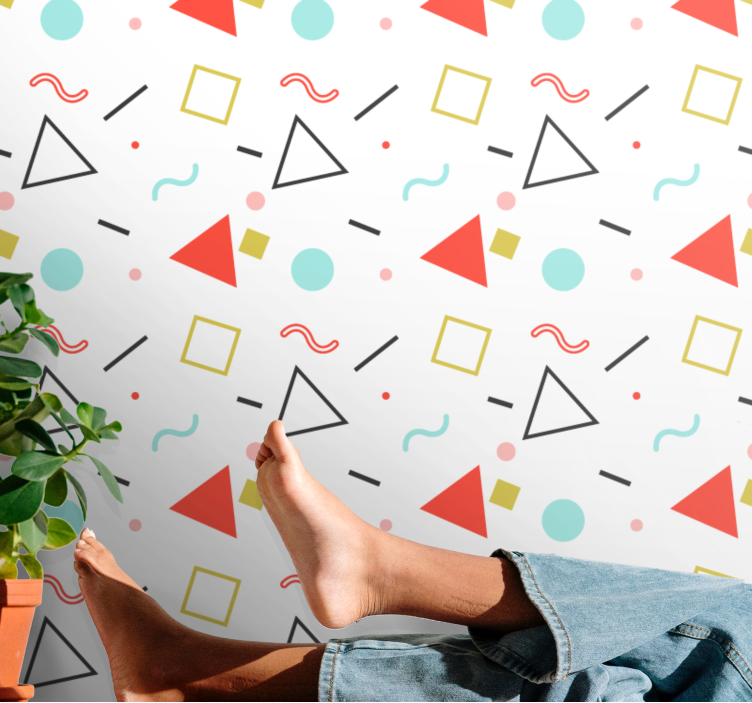 Geometric Whimsy geometric wallpaper - TenStickers