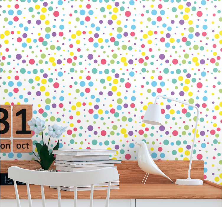 Polka dot explosion polka dot wallpaper - TenStickers